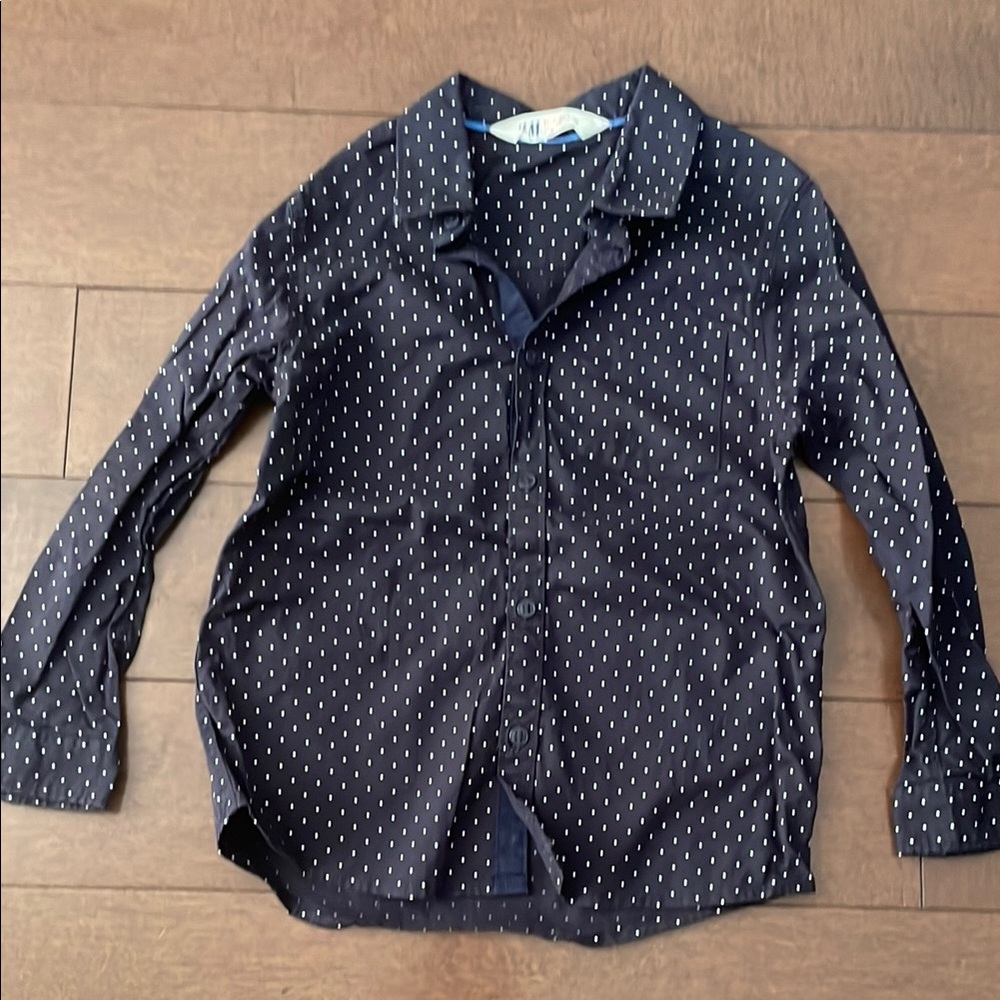 H&M Navy Blue Polka Dot Shirt